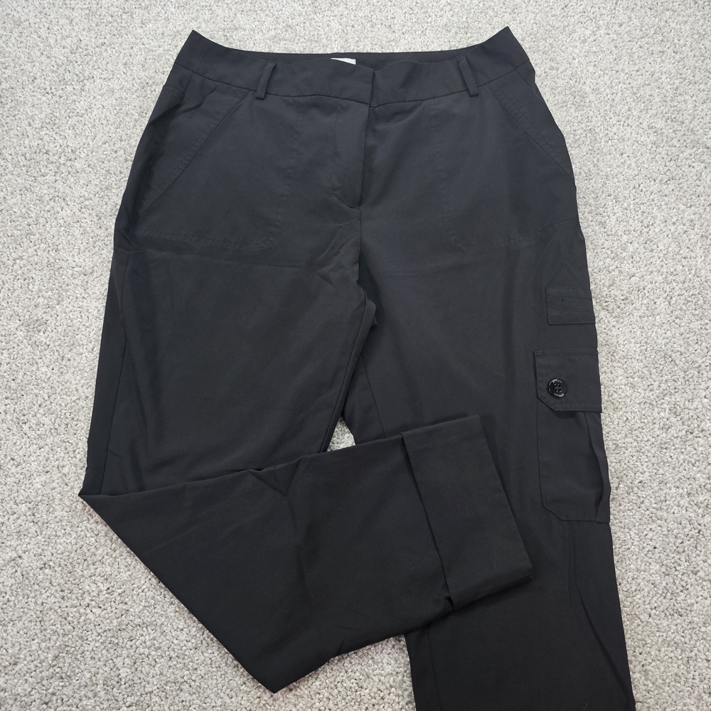 Chicos Black Cargo Pocket Ankle Pants Size .5 (or 6) Cuffed Lightweight Mid Rise
